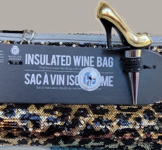Damska torebka termiczna na wino czarno zÅ‚ote cekiny